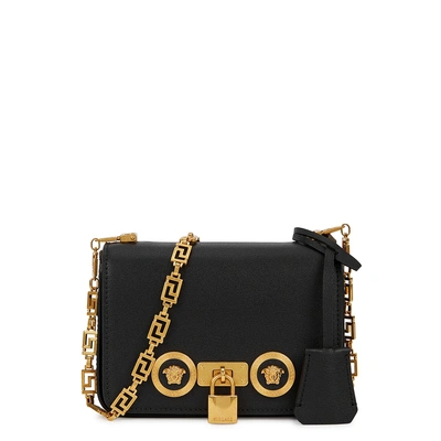 Versace Tribute Black Leather Cross-body Bag In Black