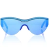 Balenciaga Women's Cat Eye Shield Sunglasses, 99mm In Blue/blue