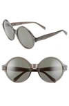 Celine 58mm Round Sunglasses - Transparent Grey/ Smoke Green