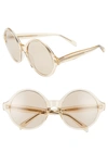 Celine 58mm Round Sunglasses - Transparent Ochre/ Light Brown