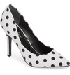 Charles By Charles David Maxx Pointy Toe Pump In White/ Black Fabric