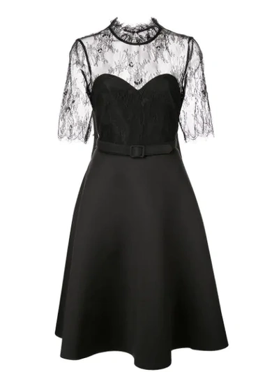 Badgley Mischka Lace Cocktail Dress In Black