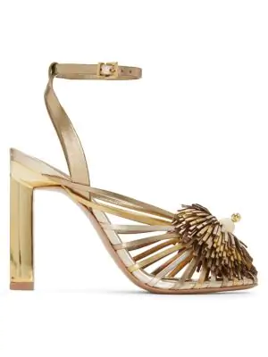 mercedes castillo gold sandals