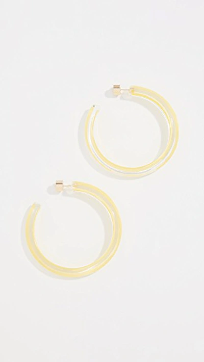 Alison Lou Medium Jelly Hoop Earrings In Neon Yellow