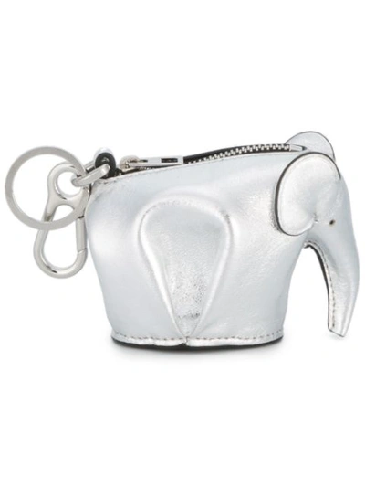 Loewe Silver Elephant Charm Keychain