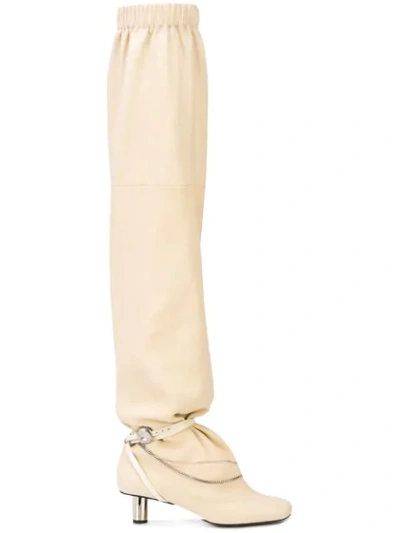 Proenza Schouler Over The Knee Slouch Boots In White