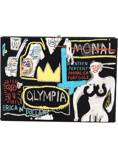 Olympia Le-tan Basquiat Olympia Clutch In Black