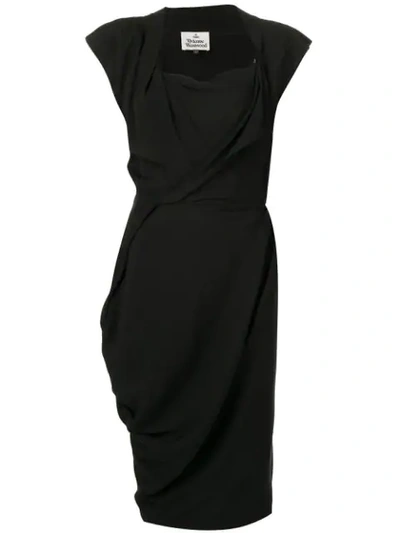 Vivienne Westwood Shift Midi Dress In Black