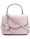 Dkny Logo Charm Tote In Pink