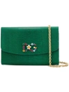 Dolce & Gabbana Embellished Logo Shoulder Bag In Green