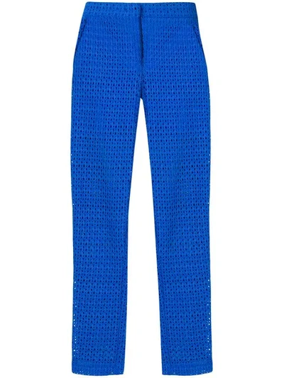 Pinko Fishnet Style Trousers In Blue