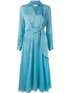 Equipment Vivienne Silk-blend Wrap Dress In Blue