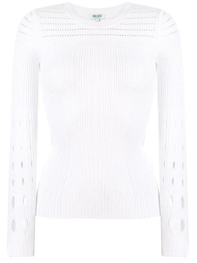 Kenzo Grob Gestrickter Pullover In White