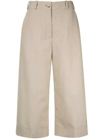 Nehera Cropped Flared Trousers In Neutrals