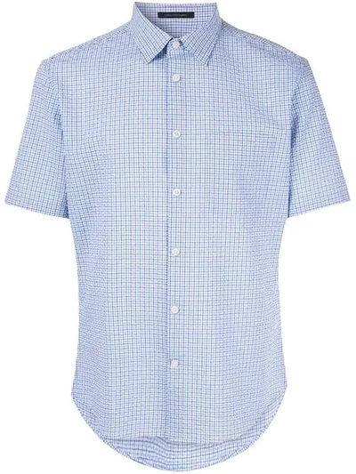 D'urban Grid Pattern Shirt In Blue