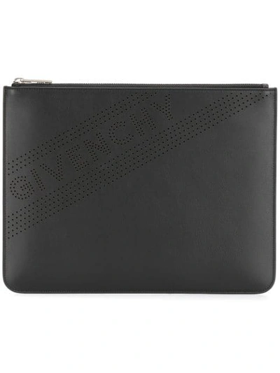 Givenchy Perforated Logo Pouch In Black
