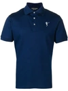 Alexander Mcqueen Dancing Skeleton Polo Shirt In Blue