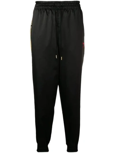 Puma Side Stripe Track Pants In Black