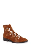 Givenchy Elegant Studded Suede Ankle Boot In Caramel Brown