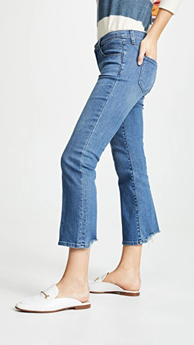 J Brand Selena Mid Rise Crop Jeans In Polaris Destruct