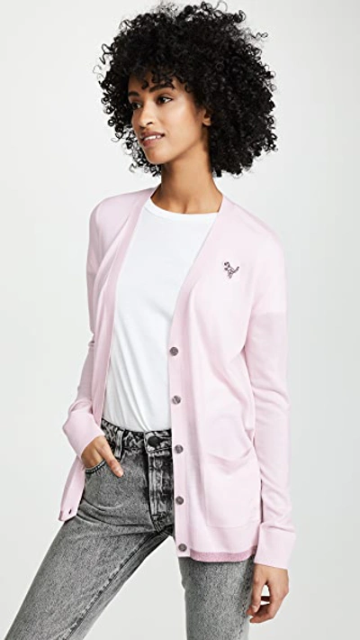 Coach Essentials Oversized Button-front Cardigan In Light Pink