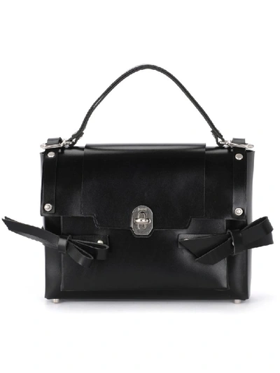 Niels Peeraer Modello Bow Black Leather Bag In Nero