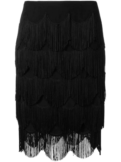 Marc Jacobs Knee-length Fringe Skirt In Black