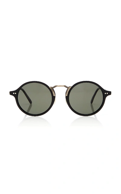 Oliver Peoples Men's Kosa 48 Round Sunglasses - Polarized In Black/green