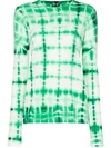 Proenza Schouler Tie Dye Long Sleeved Cotton T-shirt - Green