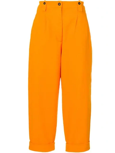 N°21 Cropped Straight Trousers In Orange