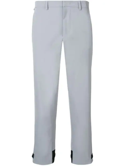 Prada Mid Rise Tailored Trousers In Grey