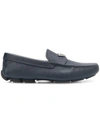 Prada Logo Plaque Loafers In Blue