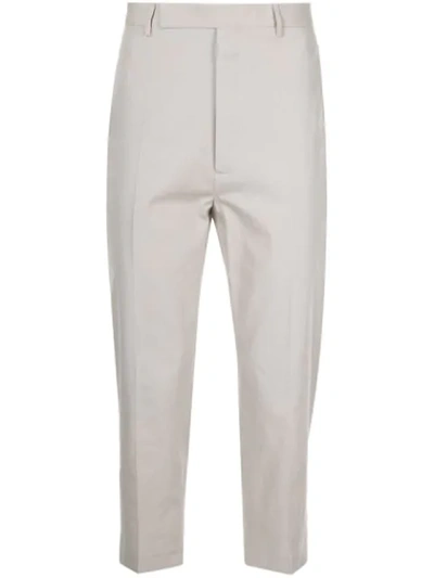 Rick Owens Cropped Tailored Trousers In White
