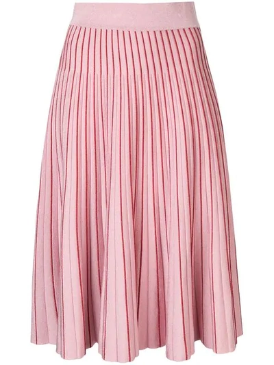 Jonathan Simkhai Metallic Pleat Midi Skirt In Pink