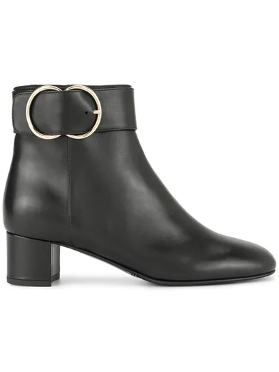 Bally Side Buckle Boots In Black