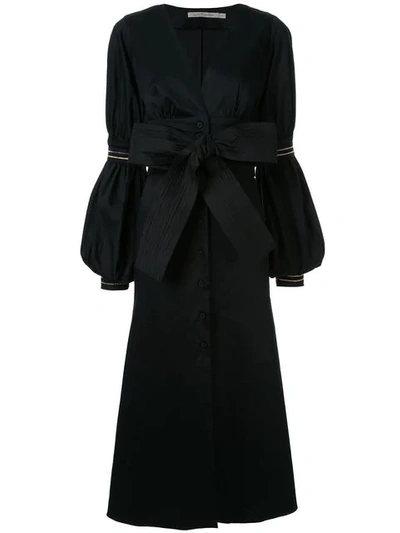 Silvia Tcherassi Long Wrap Dress In Black