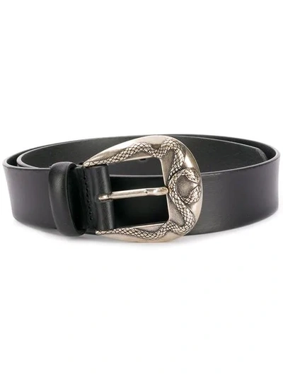 Just Cavalli Snake Embellished Belt In Black
