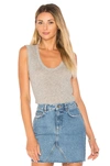 Velvet By Graham & Spencer Estina Classic Tank In Grey. In Light Heather