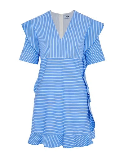 Msgm Short Dress In Sky Blue