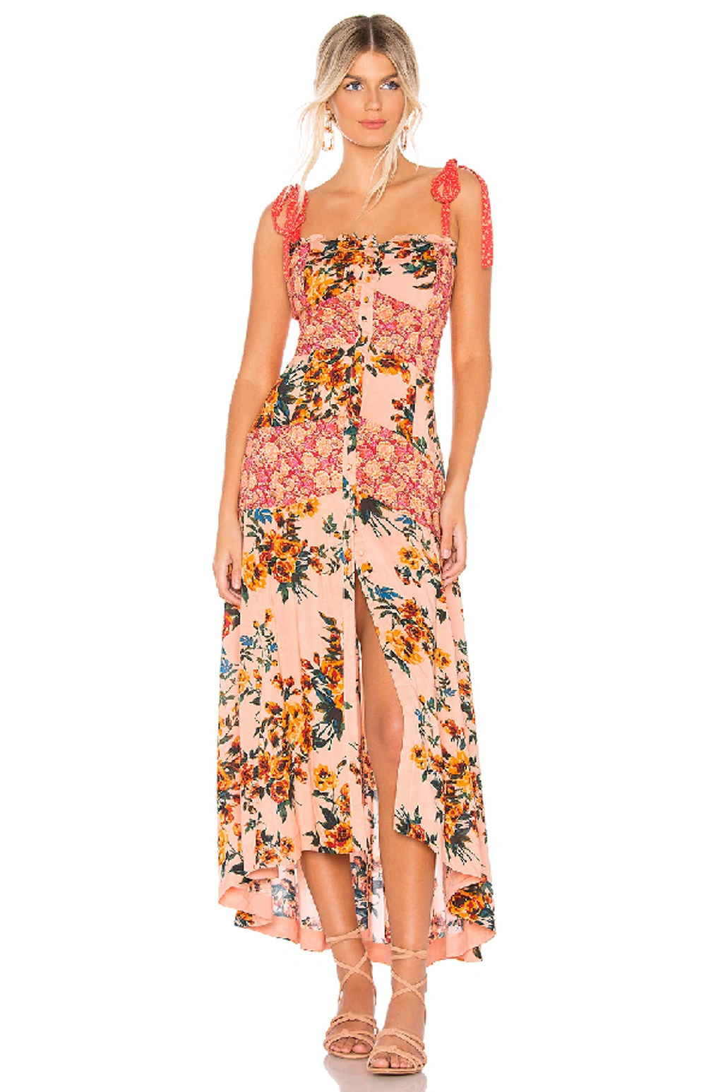 bohemian flowy maxi dress PRETTYGARDEN Women's Boho Maxi Dresses Floral Short Sleeve V Neck A Li