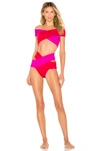 Oye Swimwear Lucette Bikini Set In Fuchsia & Red