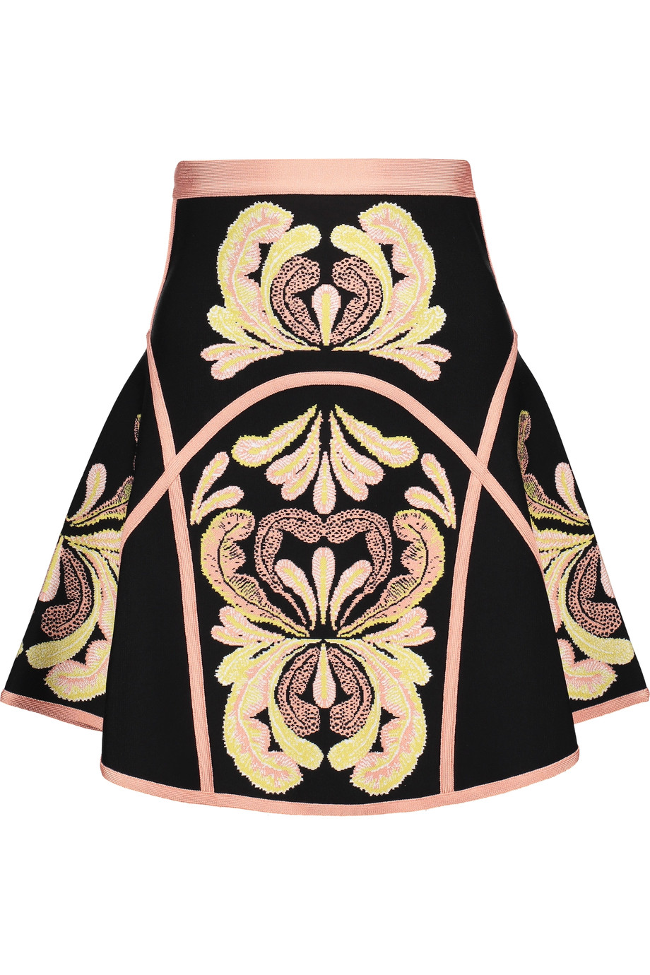 Herve Leger Leilani Jacquardknit Mini Skirt ModeSens