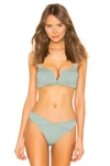 L*space Lee Lee Ribbed Bikini Top In Reef Green