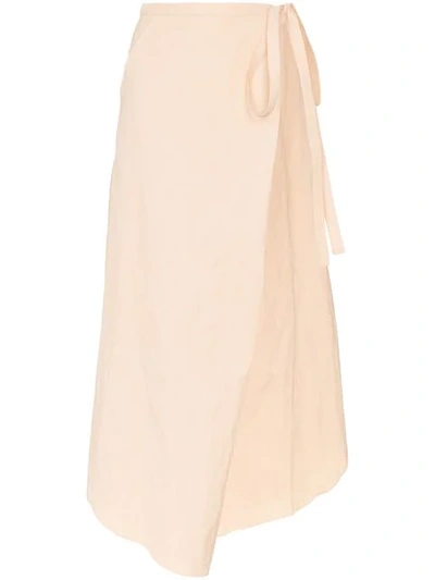 Y/project High-waisted Side Tie Wrap Skirt In Orange