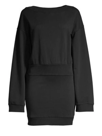 Faith Connexion Banded Waist Sweater Dress In Black