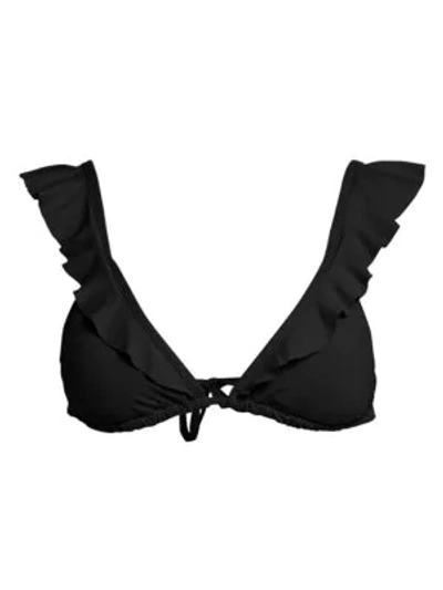 Eberjey Women's Ruffle Bikini Top In Black