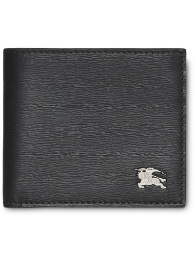 Burberry Logo Plaque Bifold Wallet In Black