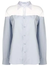 Maison Margiela Long Sleeved Shirt In Blue