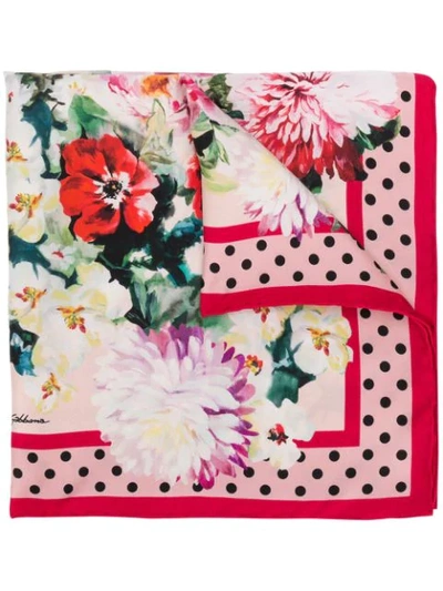 Dolce & Gabbana Schal Mit Blumen-print In Pink