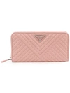 Prada Zip Around Wallet In Pink